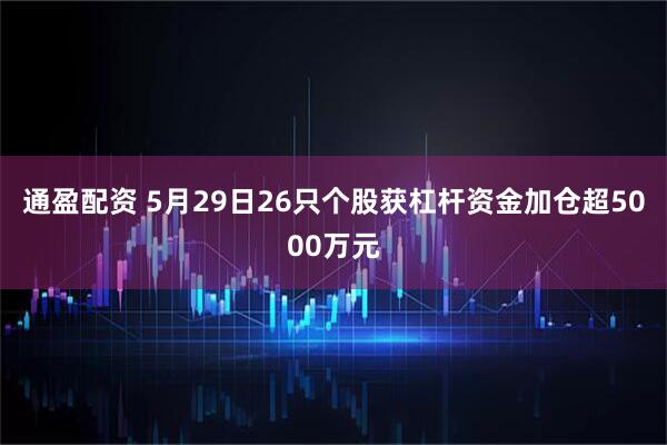 通盈配资 5月29日26只个股获杠杆资金加仓超5000万元
