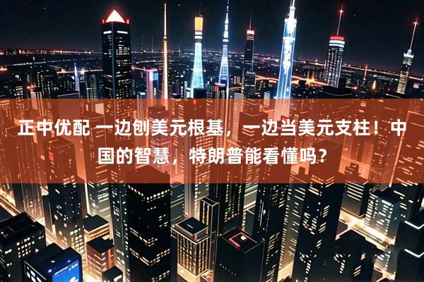 正中优配 一边刨美元根基，一边当美元支柱！中国的智慧，特朗普能看懂吗？